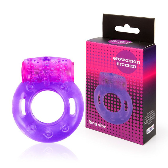 Фиолетовое эрекционное виброкольцо с бабочкой Фиолетовое эрекционное виброкольцо с бабочкой