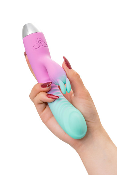 Мятно-розовый вибратор для точки G с клиторальным отростком Orchid - 21 см. Мятно-розовый вибратор для точки G с клиторальным отростком Orchid - 21 см.