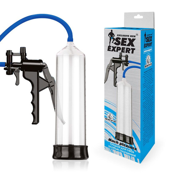 Прозрачная вакуумная помпа Sex Expert с насосом Прозрачная вакуумная помпа Sex Expert с насосом