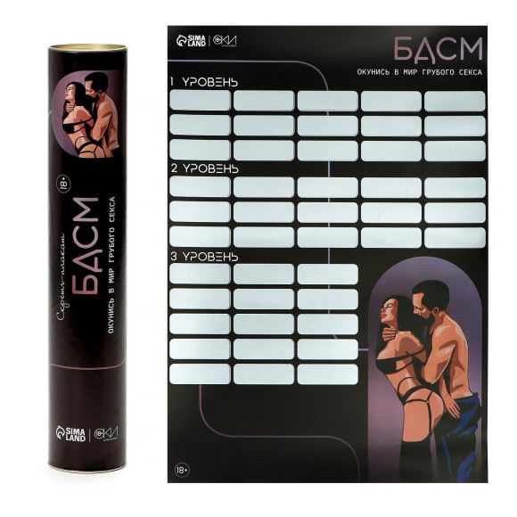 Плакат для двоих со скретч-слоем «БДСМ» Плакат для двоих со скретч-слоем «БДСМ»