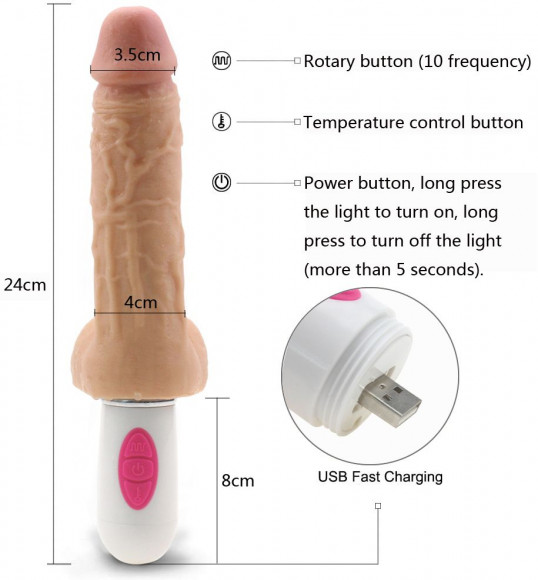 Телесный вибромассажёр с ротацией Swinging Penis - 24 см. Телесный вибромассажёр с ротацией Swinging Penis - 24 см.