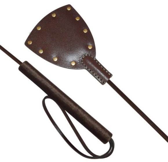 Коричневый стек Готика с петлёй и клёпками - 67 см. Коричневый стек Готика с петлёй и клёпками - 67 см.
