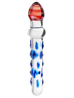 Стеклянный двусторонний фаллоимитатор с шишечками - 20 см. Стеклянный двусторонний фаллоимитатор с шишечками - 20 см.