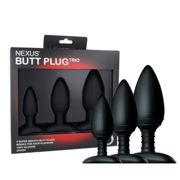 Набор из 3 черных анальных втулок NEXUS BUTT PLUG TRIO SET Набор из 3 черных анальных втулок NEXUS BUTT PLUG TRIO SET