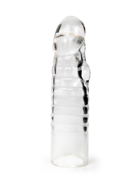 Прозрачная закрытая насадка на член - 15 см.