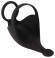 Черная вибронасадка для эрекции и стимуляции мошонки Cock ring with RC ball massager