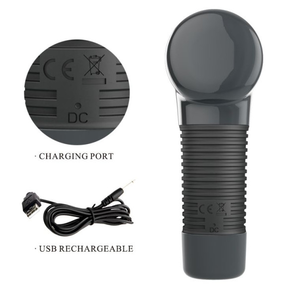 Темно-серый клиторальный вибромассажер Magic Gun - 19,9 см. Темно-серый клиторальный вибромассажер Magic Gun - 19,9 см.