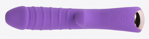 Фиолетовый вибромассажёр с рёбрышками Ribbed - 18 см.