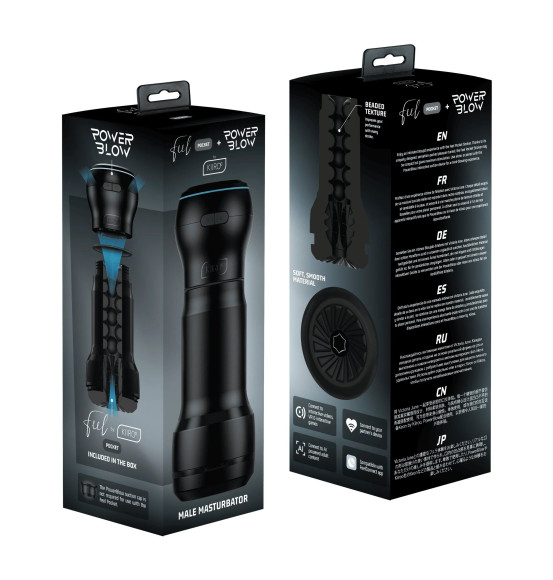 Ченый мастурбатор с интерактивная насадкой PowerBlow & Feel Pocket Stroker Ченый мастурбатор с интерактивная насадкой PowerBlow & Feel Pocket Stroker