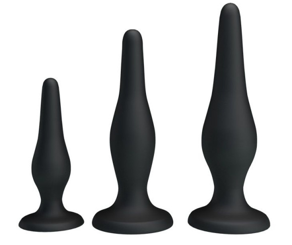 Набор из 3 силиконовых анальных пробок для начинающих Mini Anal Kit Набор из 3 силиконовых анальных пробок для начинающих Mini Anal Kit