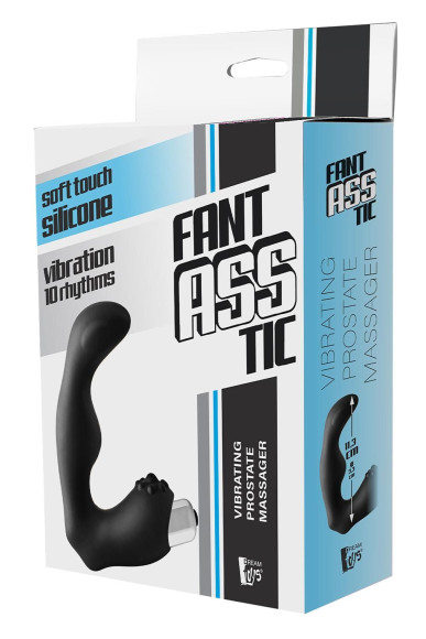 Черный вибромассажер простаты FantASStic Vibrating Prostate Massager - 11,3 см.