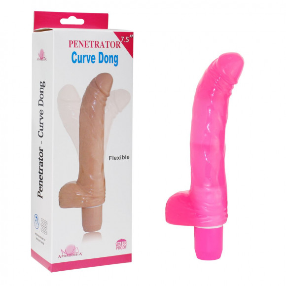Розовый вибратор с изогнутым кончиком Penetrator Curve Dong 7.5 - 19 см. Розовый вибратор с изогнутым кончиком Penetrator Curve Dong 7.5 - 19 см.