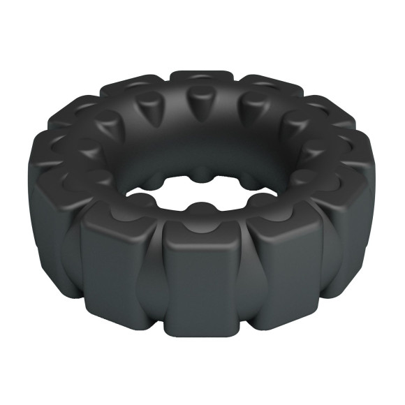 Черное фигурное силиконовое эрекционное кольцо Laiden