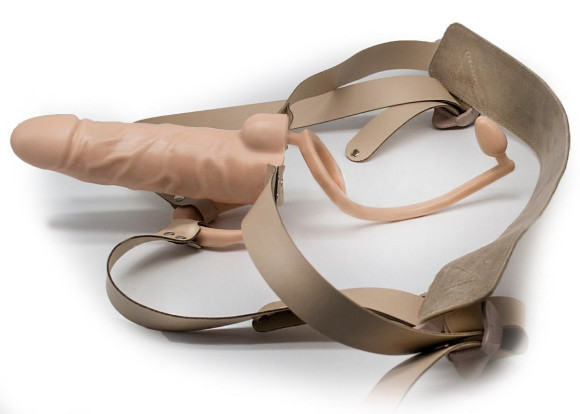 Телесный фаллопротез MEN STYLE с анальным стимулятором - 17,5 см. Телесный фаллопротез MEN STYLE с анальным стимулятором - 17,5 см.