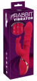 Красный вибратор-кролик с 3 подвижными кольцами Rabbit Vibrator with 3 Moving Rings - 23,7 см.