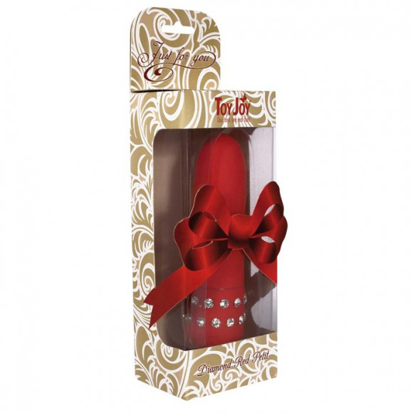 Красный мини-вибратор с кристаллами Diamond Red Petit - 11 см. Красный мини-вибратор с кристаллами Diamond Red Petit - 11 см.