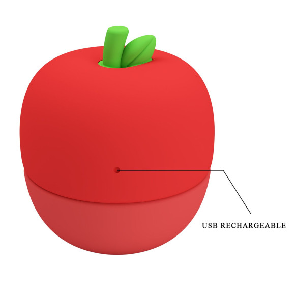 Красный клиторальный стимулятор в форме яблочка Apple Secret Красный клиторальный стимулятор в форме яблочка Apple Secret