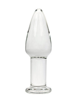 Прозрачный анальный плаг из стекла - 10,5 см. Прозрачный анальный плаг из стекла - 10,5 см.