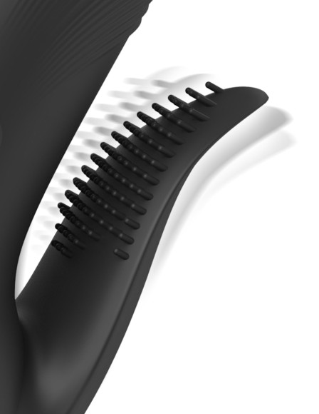 Черный вибратор с функцией фрикций Pogo Thruster - 23,5 см. Черный вибратор с функцией фрикций Pogo Thruster - 23,5 см.