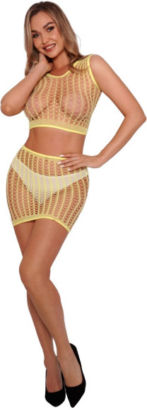 Яркий сетчатый комплект: топ и юбка Яркий сетчатый комплект: топ и юбка