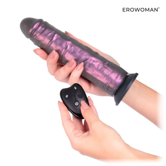 Коричневый вибратор-реалистик с пультом ДУ - 20,5 см. Коричневый вибратор-реалистик с пультом ДУ - 20,5 см.