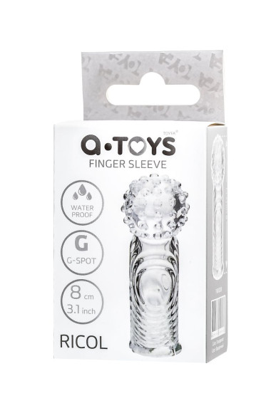 Прозрачная рельефная насадка на палец Ricol - 8 см. Прозрачная рельефная насадка на палец Ricol - 8 см.