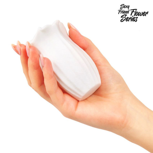 Белый нереалистичный мастурбатор в форме бутона цветка Datura Белый нереалистичный мастурбатор в форме бутона цветка Datura