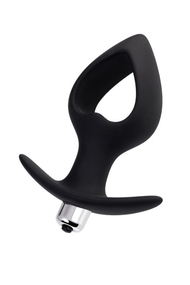 Черная вибровтулка с полой серединой в виде сердечка Cordis M - 14 см. Черная вибровтулка с полой серединой в виде сердечка Cordis M - 14 см.