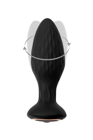 Черная анальная вибровтулка Tucana с ротацией и управлением через приложение - 12 см. Черная анальная вибровтулка Tucana с ротацией и управлением через приложение - 12 см.