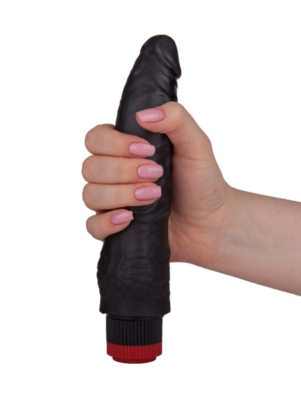 Чёрный вибратор-реалистик без мошонки - 17,5 см. Чёрный вибратор-реалистик без мошонки - 17,5 см.