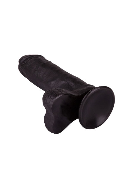 Чёрный дилдо на присоске - 19 см. Чёрный дилдо на присоске - 19 см.