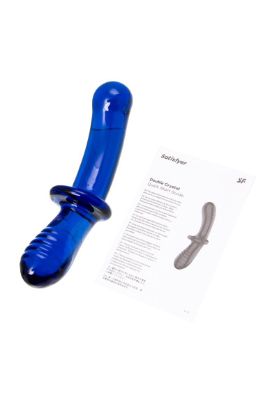 Синий двусторонний стеклянный фаллоимитатор Double Crystal - 19,5 см. Синий двусторонний стеклянный фаллоимитатор Double Crystal - 19,5 см.