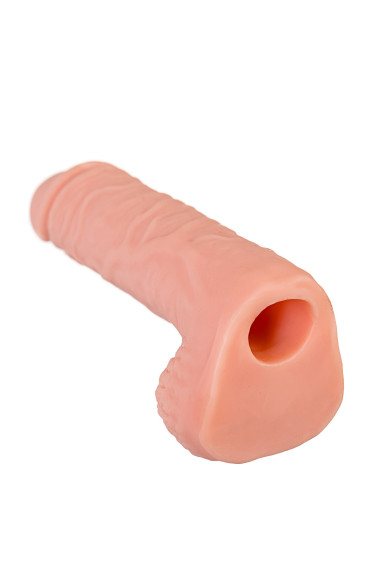 Телесная удлиняющая фаллическая насадка - 16 см. Телесная удлиняющая фаллическая насадка - 16 см.