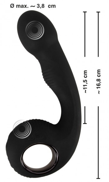 Черный силиконовый вибратор G & P-Spot Vibrator - 16,8 см.