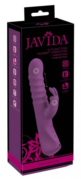 Фиолетовый вибратор-кролик 2 Function Rabbit Vibrator - 23,7 см.