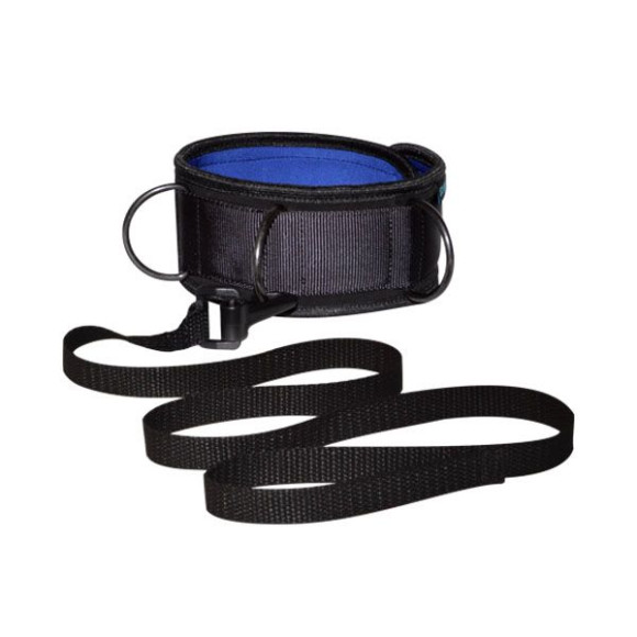 Чёрно-синий неопреновый ошейник с поводком Чёрно-синий неопреновый ошейник с поводком