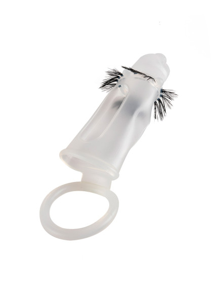 Эластичная насадка на пенис с подхватом мошонки и стимулирующими «ресничками» Эластичная насадка на пенис с подхватом мошонки и стимулирующими «ресничками»