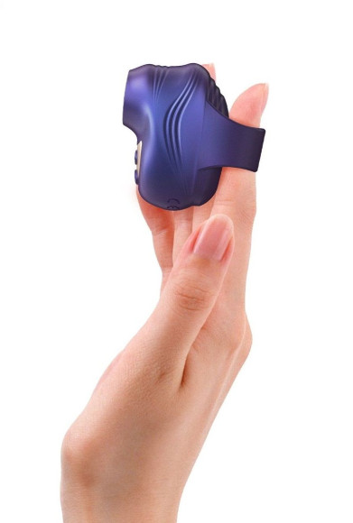 Синий клиторальный стимулятор на палец Kisscool Синий клиторальный стимулятор на палец Kisscool