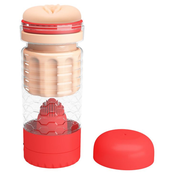 Вибромастурбатор-вагина Emily в красной колбе Вибромастурбатор-вагина Emily в красной колбе