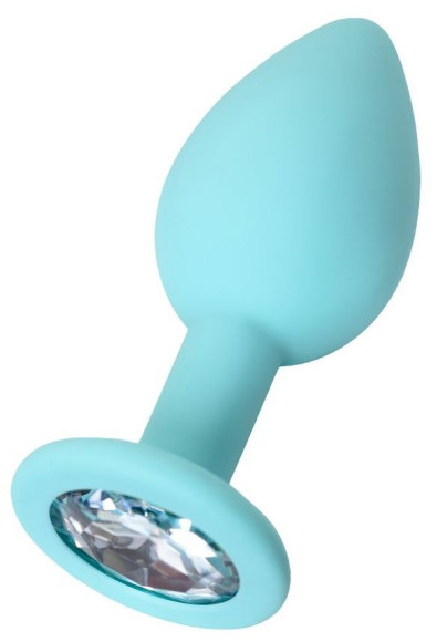 Мятная анальная пробка с прозрачным кристаллом Brilliant - 7 см. Мятная анальная пробка с прозрачным кристаллом Brilliant - 7 см.