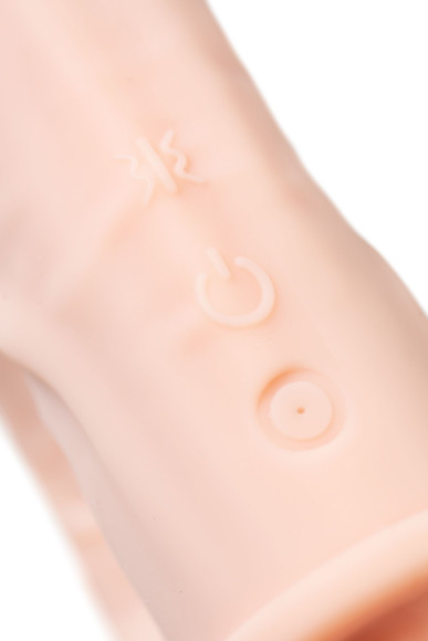 Телесный анально-вагинальный вибратор RealStick Silicone Jason M - 18 см.