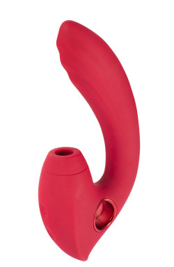 Красный вибратор с вакуум-волновым стимулятором клитора Grace Красный вибратор с вакуум-волновым стимулятором клитора Grace