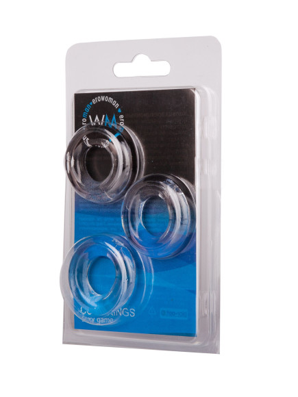 Набор из 3 гладких прозрачных эрекционных колец Набор из 3 гладких прозрачных эрекционных колец