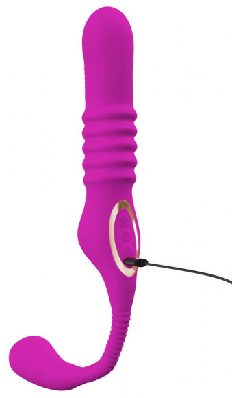 Лиловый вибратор 3 Function Vibrator с функцией фрикций и постукиванием