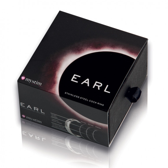 Стальное эрекционное кольцо с гравировкой Earl - 4,8 см.