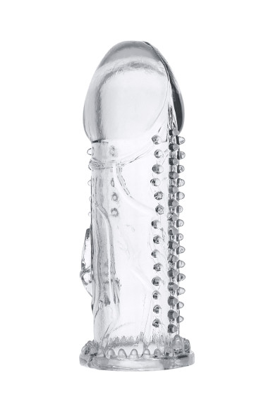 Прозрачная насадка на пенис с шипиками и коготком - 13,5 см. Прозрачная насадка на пенис с шипиками и коготком - 13,5 см.