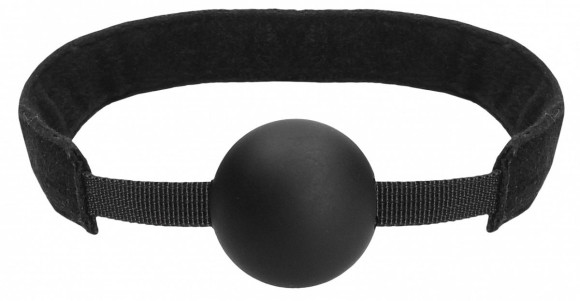 Черный кляп-шарик V&V Adjustable Ball Gag на липучке
