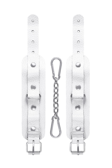 Белые узкие наручники-браслеты со скруглёнными углами Белые узкие наручники-браслеты со скруглёнными углами