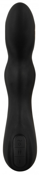 Черный вибратор-электростимулятор для точки G - 20,2 см.