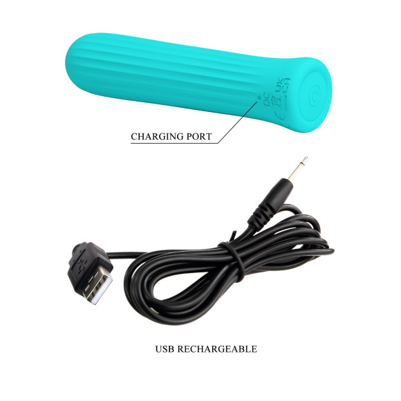 Аквамариновый мини-вибратор Blanche - 10 см. Аквамариновый мини-вибратор Blanche - 10 см.